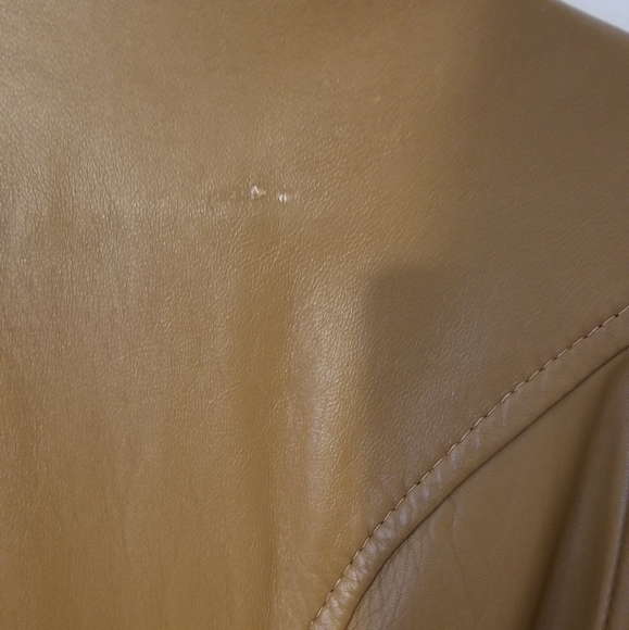 Leather Duster Trenchcoat Tan Size 48 - Picture 4 of 5